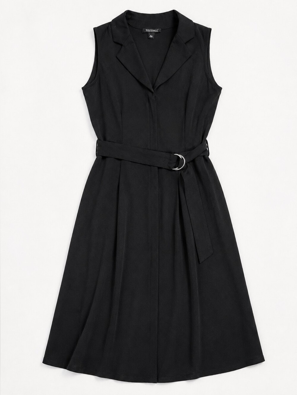 Prada Runway Style Sleeveless Black Belted V-Neck Dress. Like New. - Picture 3 of 6